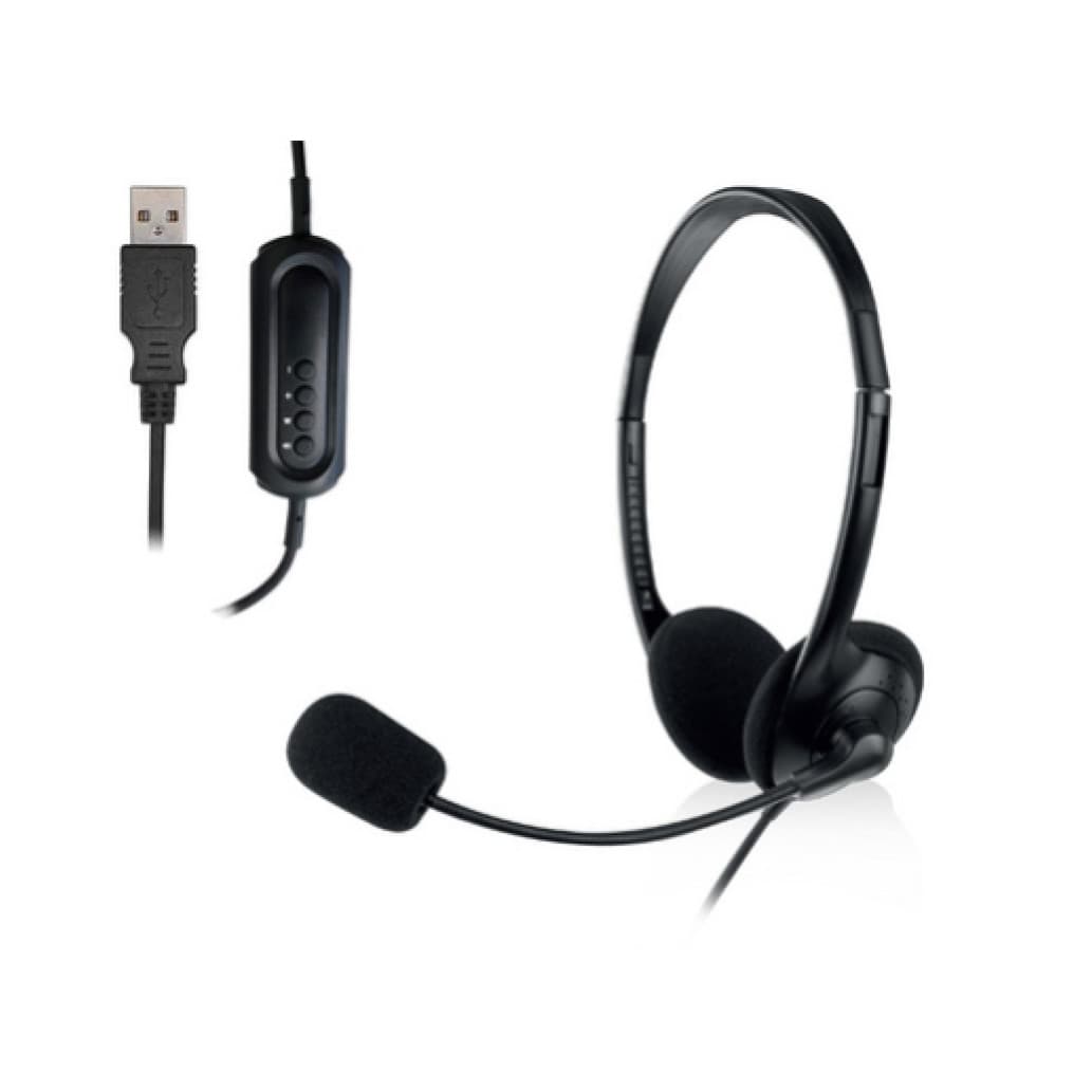 Slualke Ewent naglavne USB črne (EW3568)