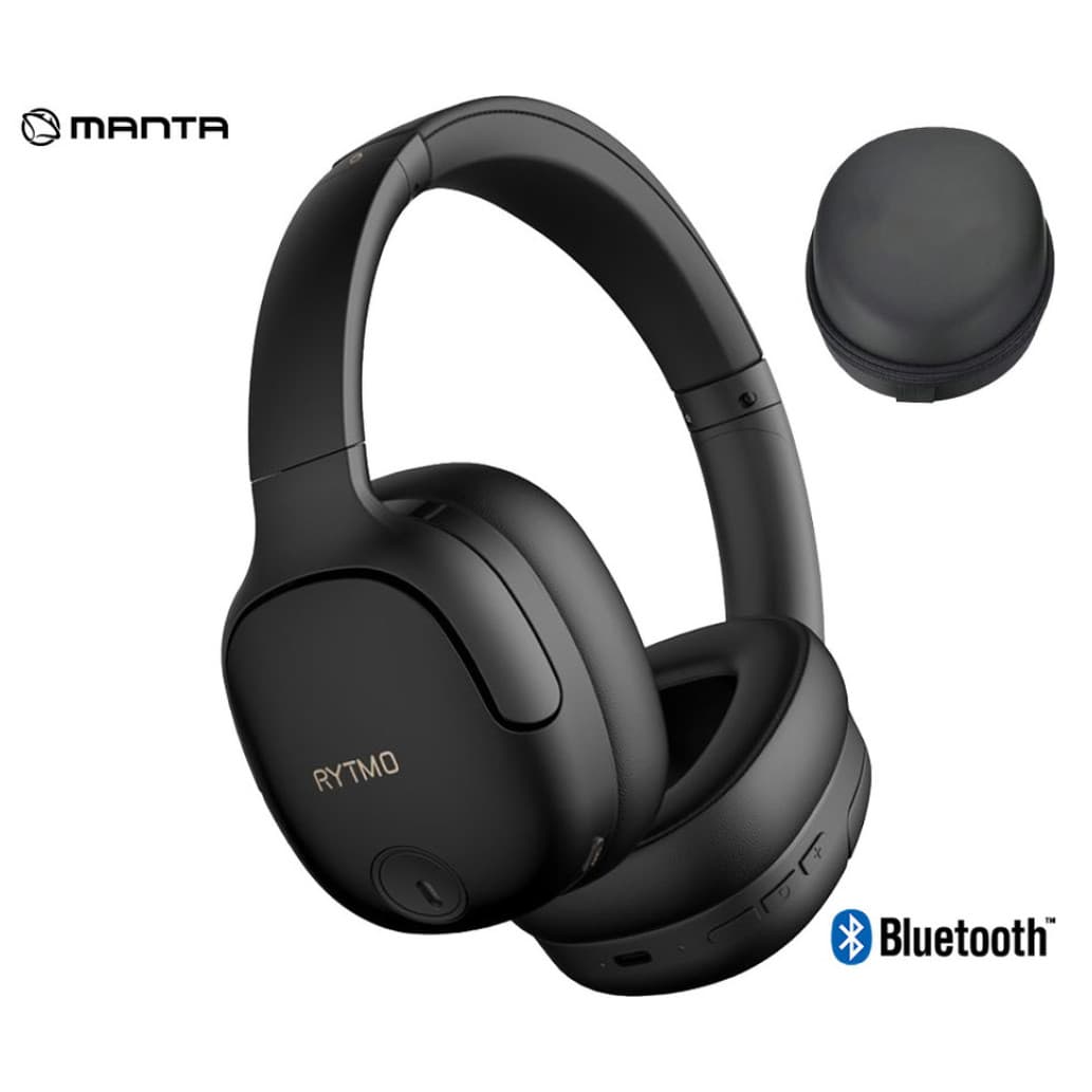 Slualke Manta naglavne BT RYTMO ELEGANCE črne ANC Bluetooth (SLU-MAN-RYT-HDP1001BK)