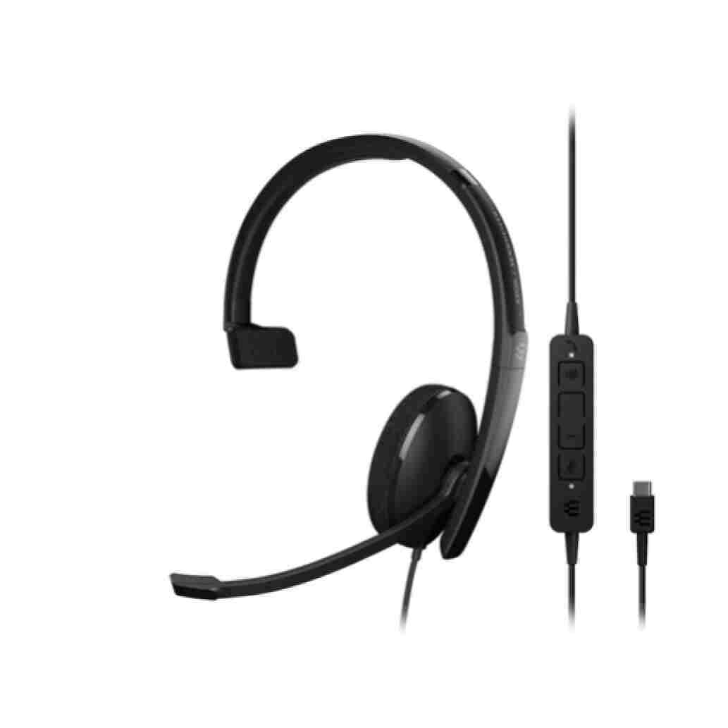 Slualke EPOS naglavne z USB-C ADAPT 130T črne mono (1000903)