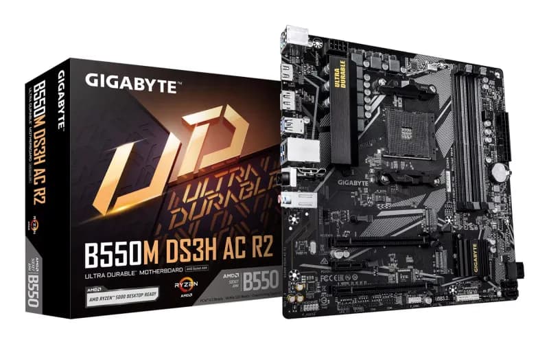 Gigabyte Pagrindinė plokštė B550M DS3H AC R2