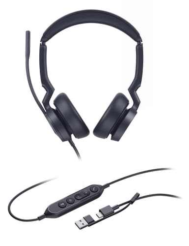 Yealink UH46 Dual UC USB-C/A Wired Head-band Office/Call center USB Type-C USB Type-A Black