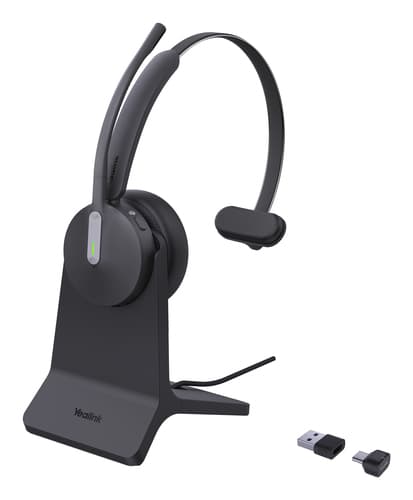 Yealink BH70 Mono with Stand Teams Wireless Head-band Office/Call center USB Type-A Bluetooth Charging stand Black